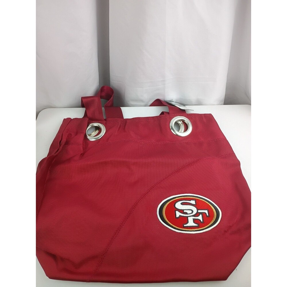 New San Francisco 49ers Hot Red Tote Bag Purse NFL Grommet Nylon Tote Bag Purse